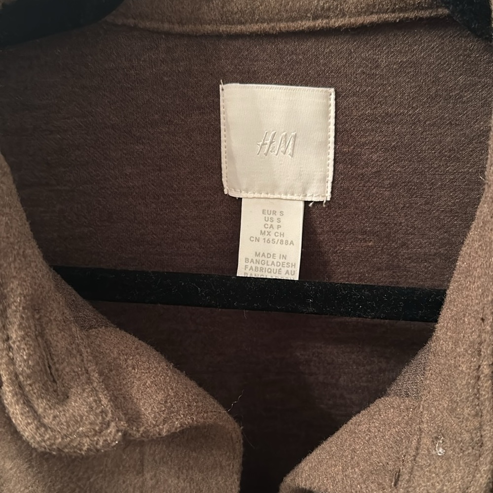 H&M Olive Long Shirt Jacket - Picture 2 of 3